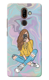 Selfie Girl Nokia 7 Plus Back Cover